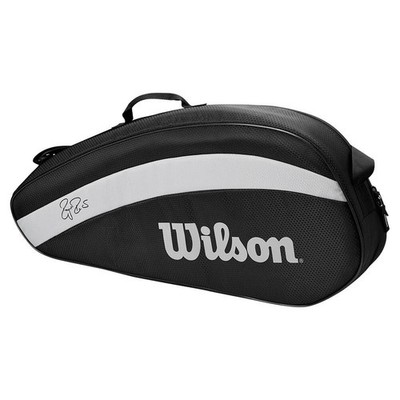 Wilson Roger Federer Signature RF Fed Team 3 Pack Racquet Tennis Bag Black Grey