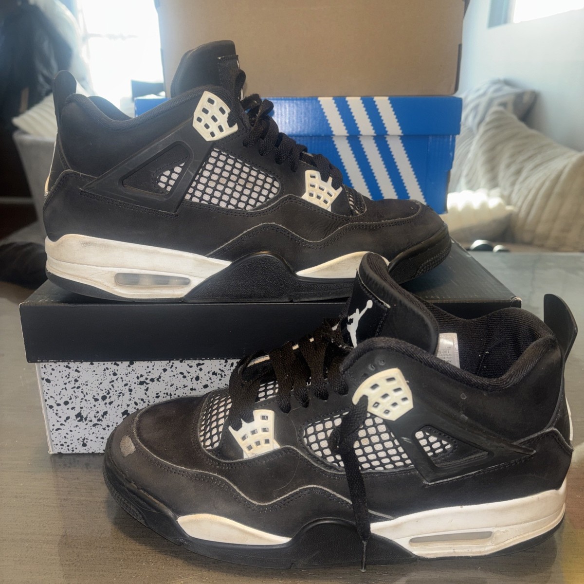 Jordan Air size 10 Jordan 4 Retro SE Black Canvas Mid Top Black 