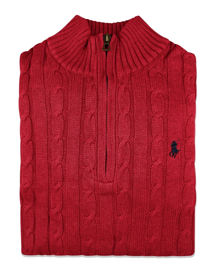 Polo Ralph Lauren Men's Premium 100% Cotton Cable-Knit Quarter-Zip Sweater - Image 2 of 4