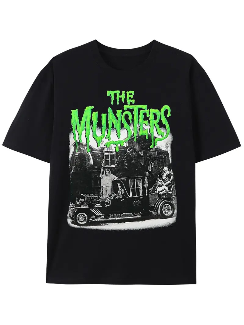 Mens Horror T-Shirt Meet the Munsters Vintage B-Movie Monster