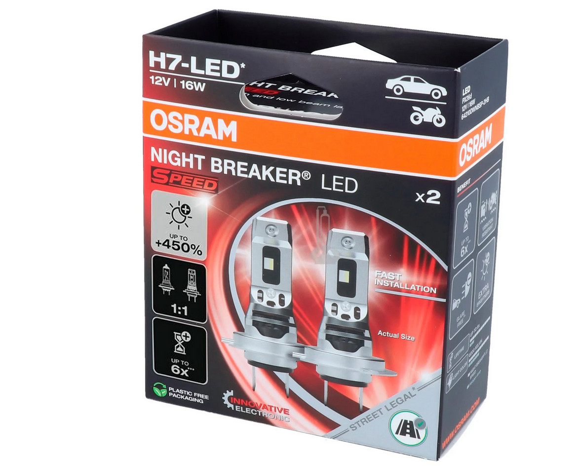 Osram Night Breaker LED SPEED H7 +450% Stvzo 6000k Paar 64210dwnbsp-2hb 2026 - Miniatura 6