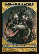 MTG Magic the Gathering Token - Zombie Wizard (4/149) Alara Reborn LP