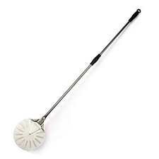 Turning Pizza Peel for Brick Oven,9" Stainless Steel Small Round Perforated