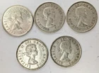 Lot of 5 Canadian Silver Quarters 1955–1963 80% Silver – Free Shipping