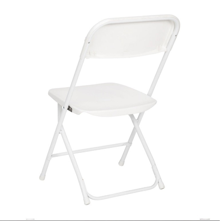 White Plastic Folding Chairs 4 Pack Indoor Outdoor Event 650lb Extra Wide