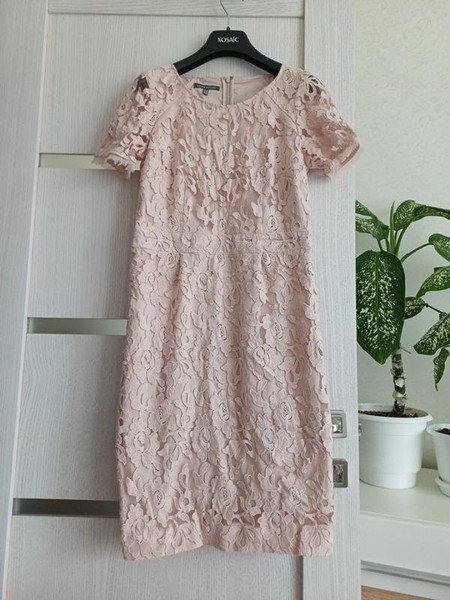 Women Laura Ashley Dress Peach Acrylic 38 / M / 46