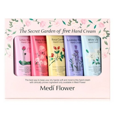 MEDI FLOWER The Secret Garden of Five Hand Cream Set 50g x 5pcs Moisturizing NEW
