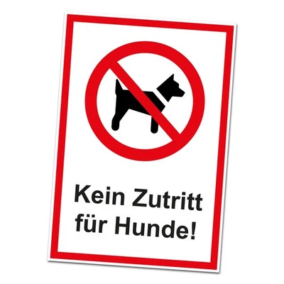 FINEST-FOLIA Aufkleber Kein Zutritt für Hunde Hundeverbot Wasserfest Sticker R198