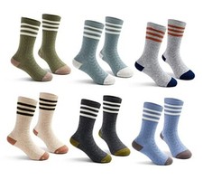 Boys Cotton Crew Socks Kids Seamless Dress Cartoon 5-7 Years B-8112 Mix Stripes