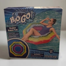 Bestway H2OGO!  Rainbow Ribbon Swimming Pool 42" Floating Tube - Ages 12+