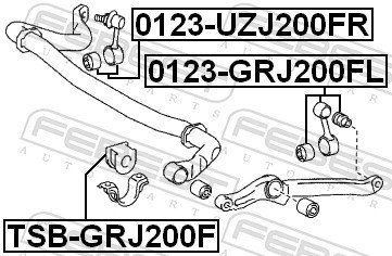 Fits FEBEST TSB-GRJ200F SLEEVE STAFF. FRONT TOYOTA LAND CRUISER URJ20 ⭐UK Stock⭐