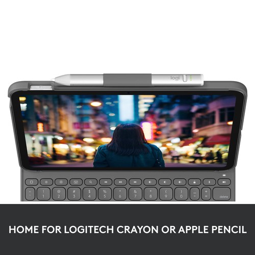 Logitech Slim Folio Keyboard Case for iPad 10th Gen A16 Oxford Gray - Picture 6 of 8