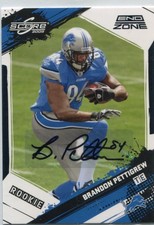 2009 Score - BRANDON PETTIGREW - End Zone Rookie Autograph - LIONS #d 4/6