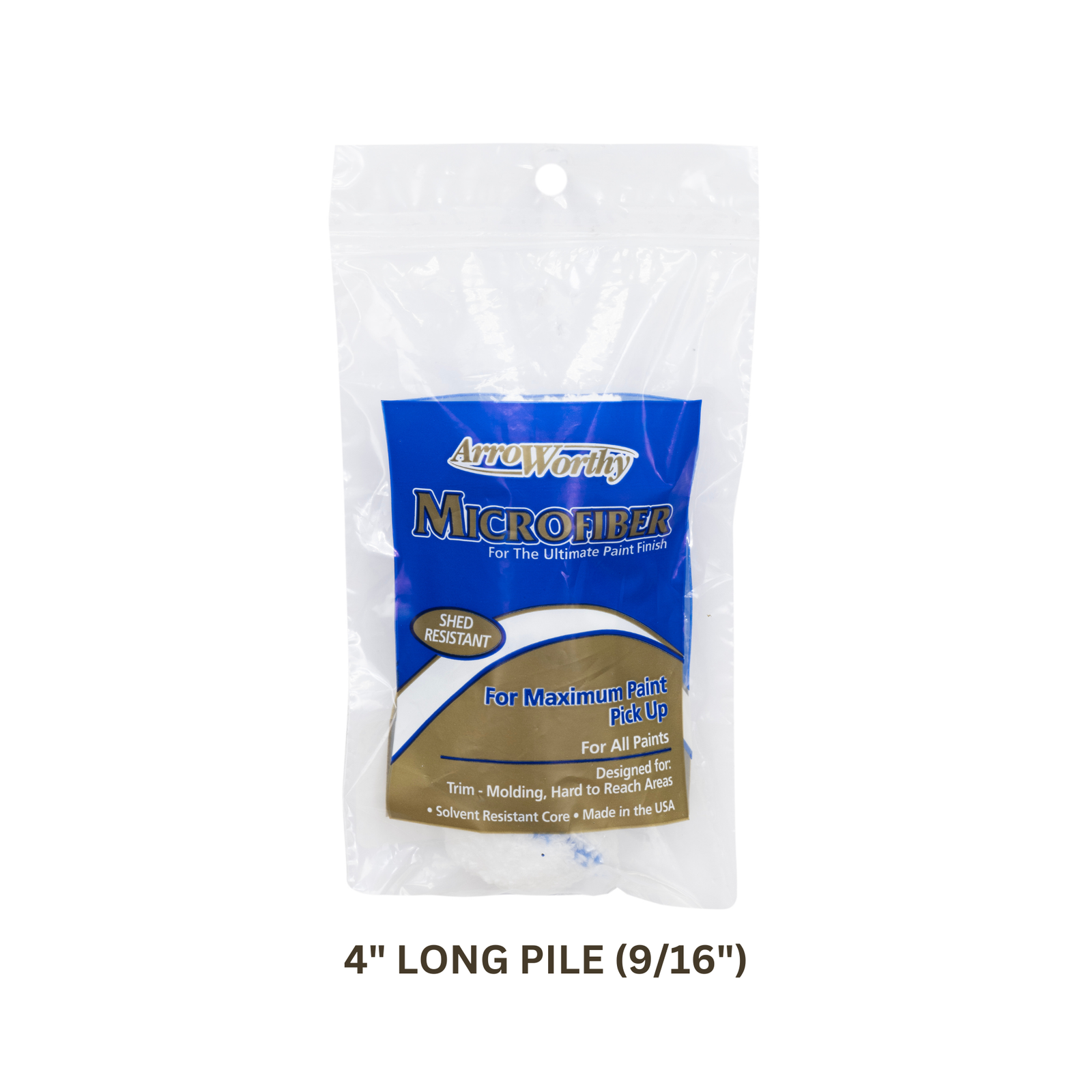Arroworthy Microfibre Blue Stripe Jumbo Mini Rollers Long Pile 4"" (2 Pack)