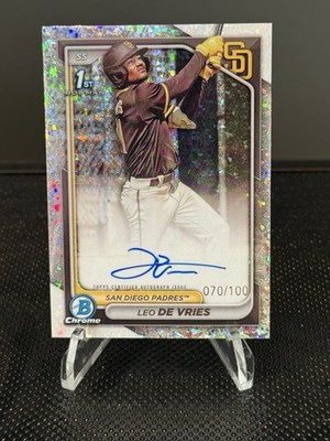 2024 Bowman Chrome - Prospect Auto Leo De Vries #CPA-LD Mini-Diamond (AU, RC)
