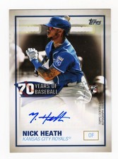 2021 Topps 70 Years of Baseball Series 2 Nick Heath #70YA-NH Rookie Auto RC