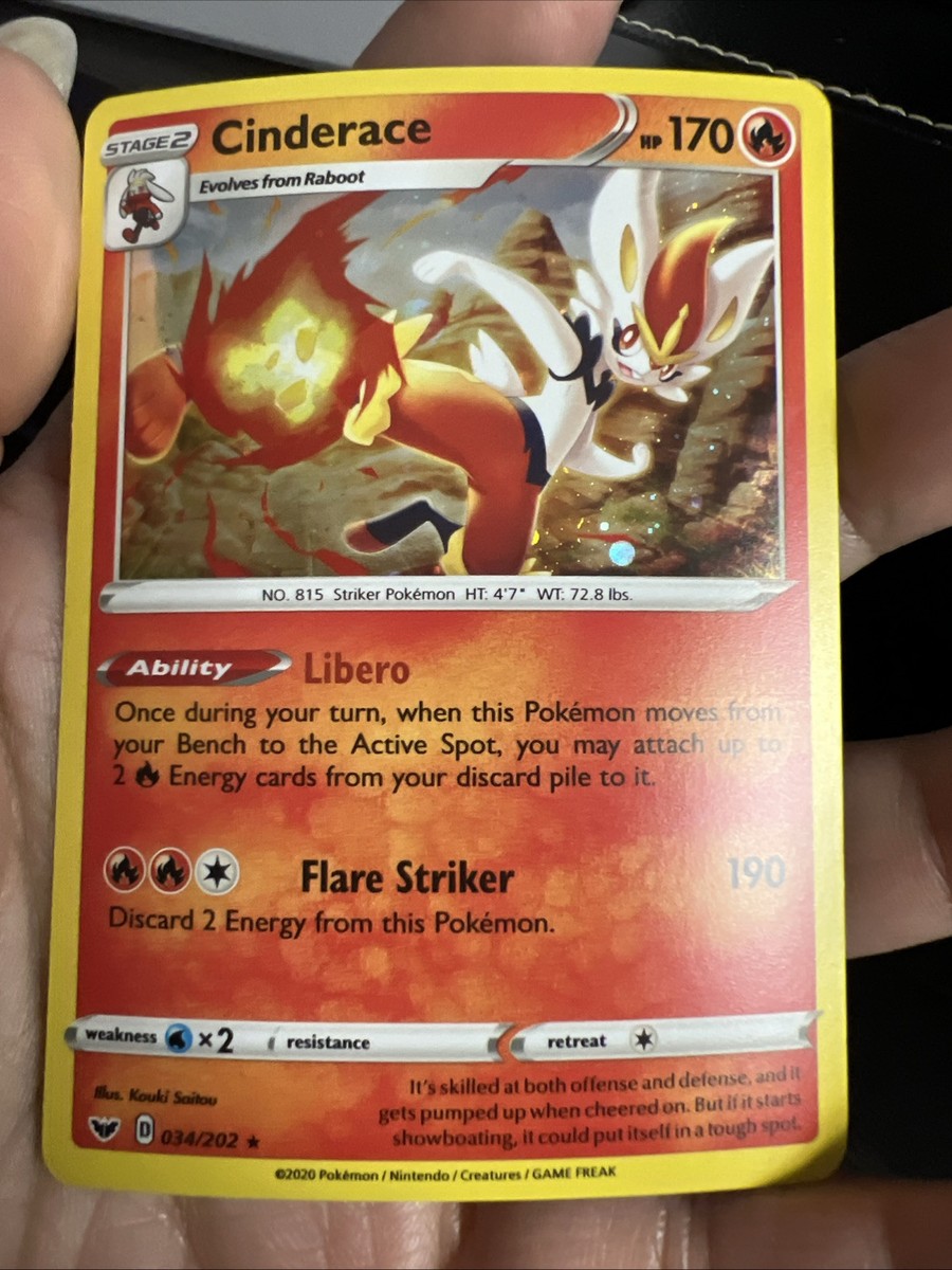 2020 Pokemon TCG - Cinderace 034/202 Cosmos Holo Sword & Shield