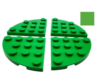 LEGO  4x Platte 4x4 Rundung Bright Green 30565  | 6070506 Grün Plate Rasen
