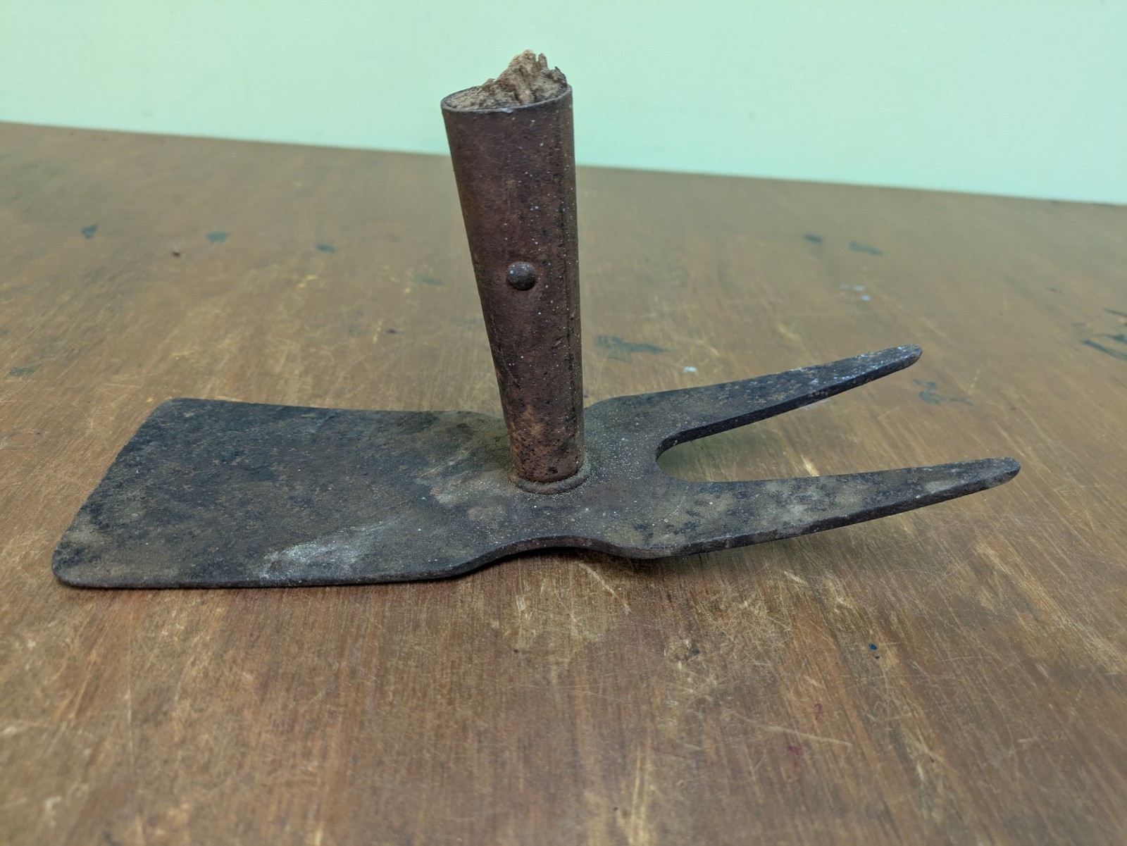 Two Primitive Rustic Grub Hoe Mallet Pick Garden Tool Heads