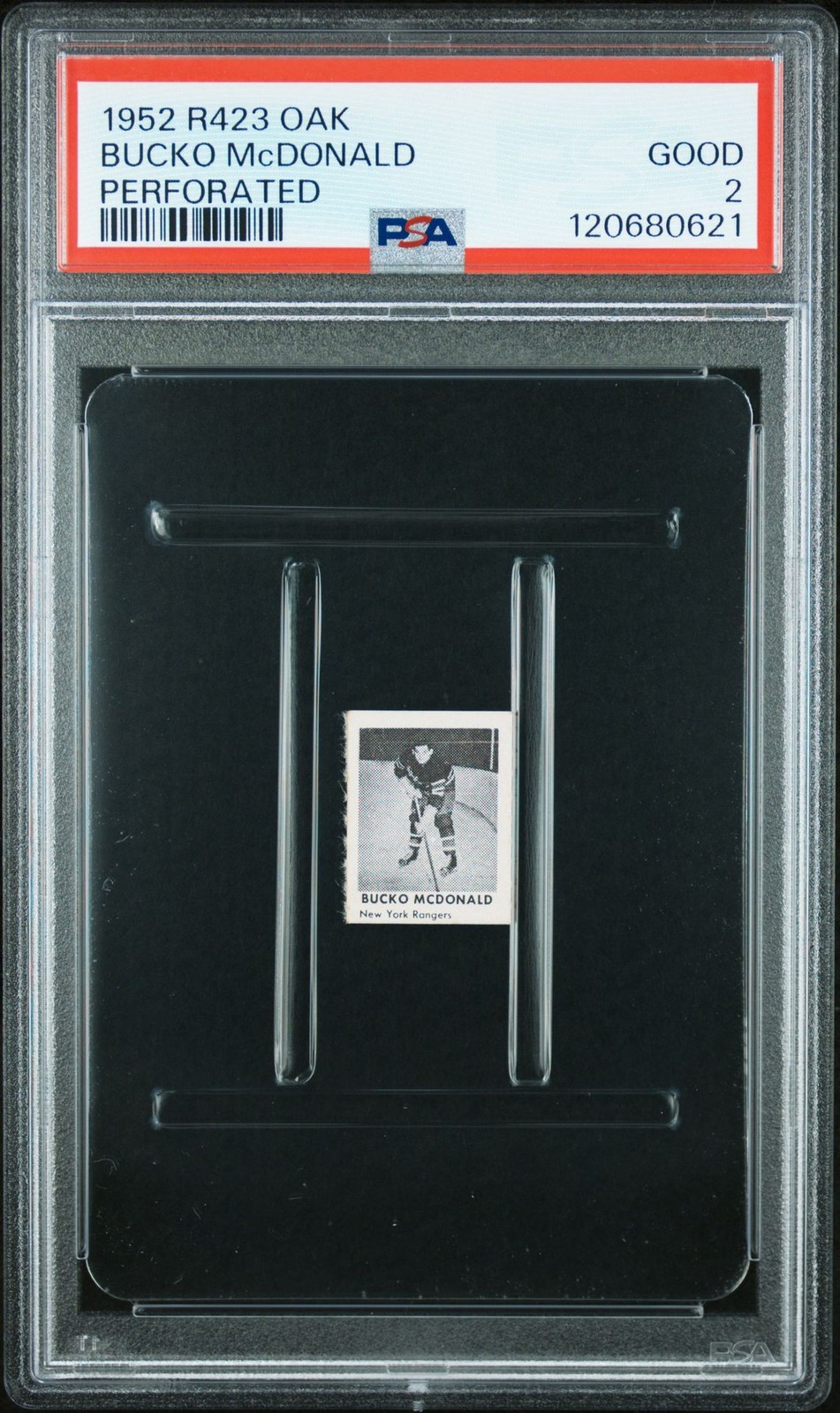 1952 R423 Oak Perforated Bucko Mcdonald PSA 2 Rangers RARE BUBBLE GUM VENDING