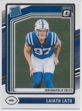 🔵Laiatu Latu 2024 Donruss Optic #267 ⚡ Rookie EDGE Talent – Clean & Sleeved! 🔥