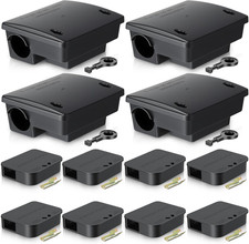 12 Pack Key Required Rat Station Box 4 Large  8 Compact Outdoor Mouse Bait Stat