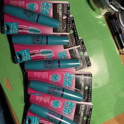 270 MAYBELLINE Volume Express Mega Plush Mascara Blackest Black Washable, 4 pack