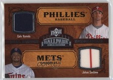 2008 Ballpark Collection Dual Swatch Memorabilia Cole Hamels Johan Santana 12i0