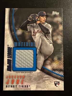 2025 Topps Update MLB Material Relic Blue Jackson Jobe RC /150 Detroit Tigers