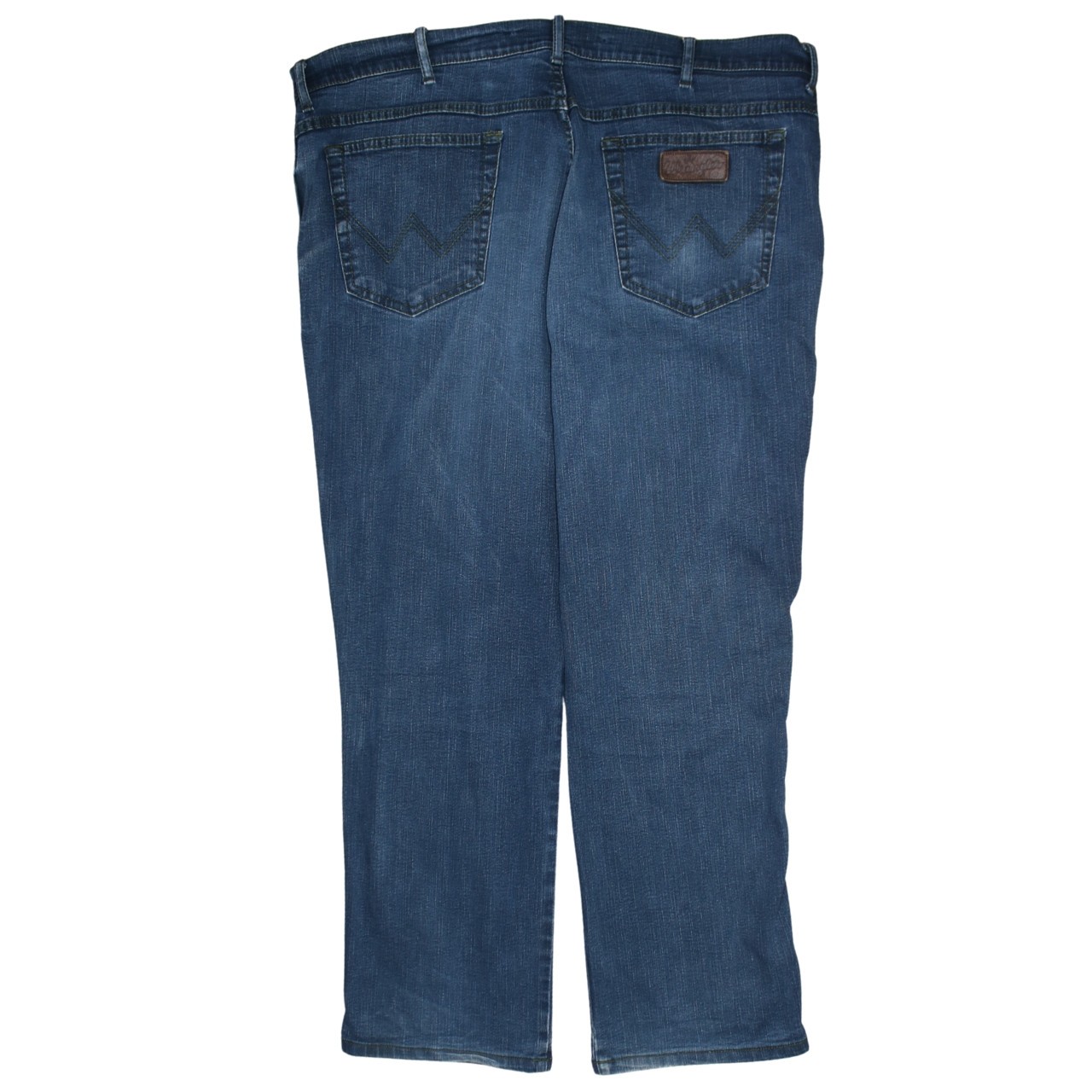 Wrangler Mens Jeans Blue Medium Wash Stretch Denim Straight Leg Relaxed Fit M