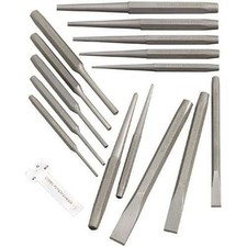 16pc Industrial Mechanics Punch & Chisel Set Pin Tapered Center Cold Roll Gauge