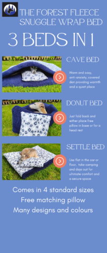 Jumbo Fleece Cord Dog Bed - 3-in-1 Snuggle Sack - Anti-Anxiety Pet Cave + pillow - Picture 3 of 14