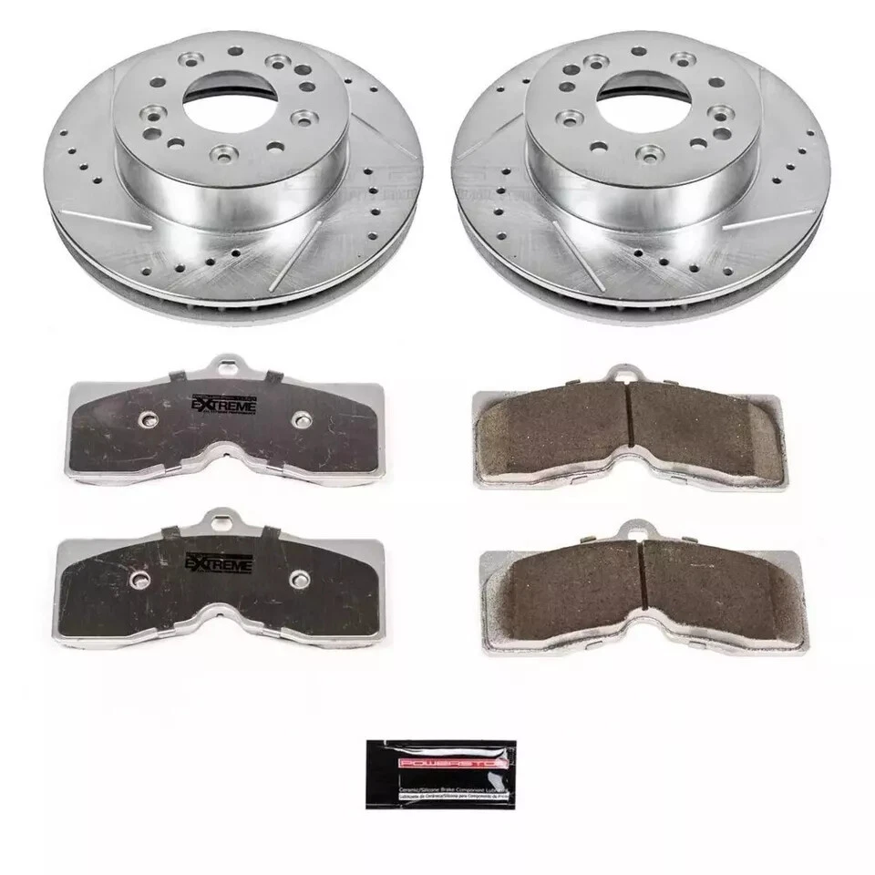 Kit de pastillas de rotores de freno ranurados PowerStop Z26 Street Warrior 1963-82 Chevy Corvette Foto 2 de 4