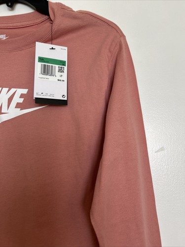 NEW! Girls Nike Long Sleeved Tee w/ Logo ~ Size XL ~ Muted Pink Color - Picture 9 of 11