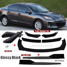 For 2010-2013 Mazda 3 Black Front Rear Bumper Lip Spoiler Splitter Side Skirts For 2010-2013 Mazda 3 Black Front Rear Bumper Lip Spoiler Splitter Side Skirts