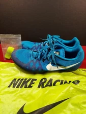 Nike Zoom Rival M 806555-414 Men's 13 Track Spikes Blue w/Key & Pouch