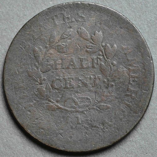 1826 Classic Head Half Cent 1/2c Early Copper Type Coin - Picture 2 of 2
