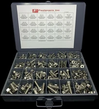 539 PCS USS Stainless Steel Serrated Flange Bolt & Flange Nut Assortment Kit