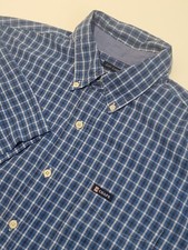 Chaps By Ralph Lauren Men's Short Sleeve Button Up Dress Shirt, Large, Blue