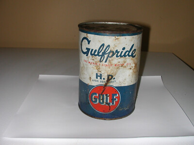 Vintage Gulfpride GULF H.D. Motor Oil 1 QUART  FULL 5W-20