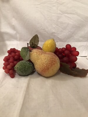 Sugared Apple Pear Lime Lemon Soft Grapes for Basket Bowl Filling Props Decor 