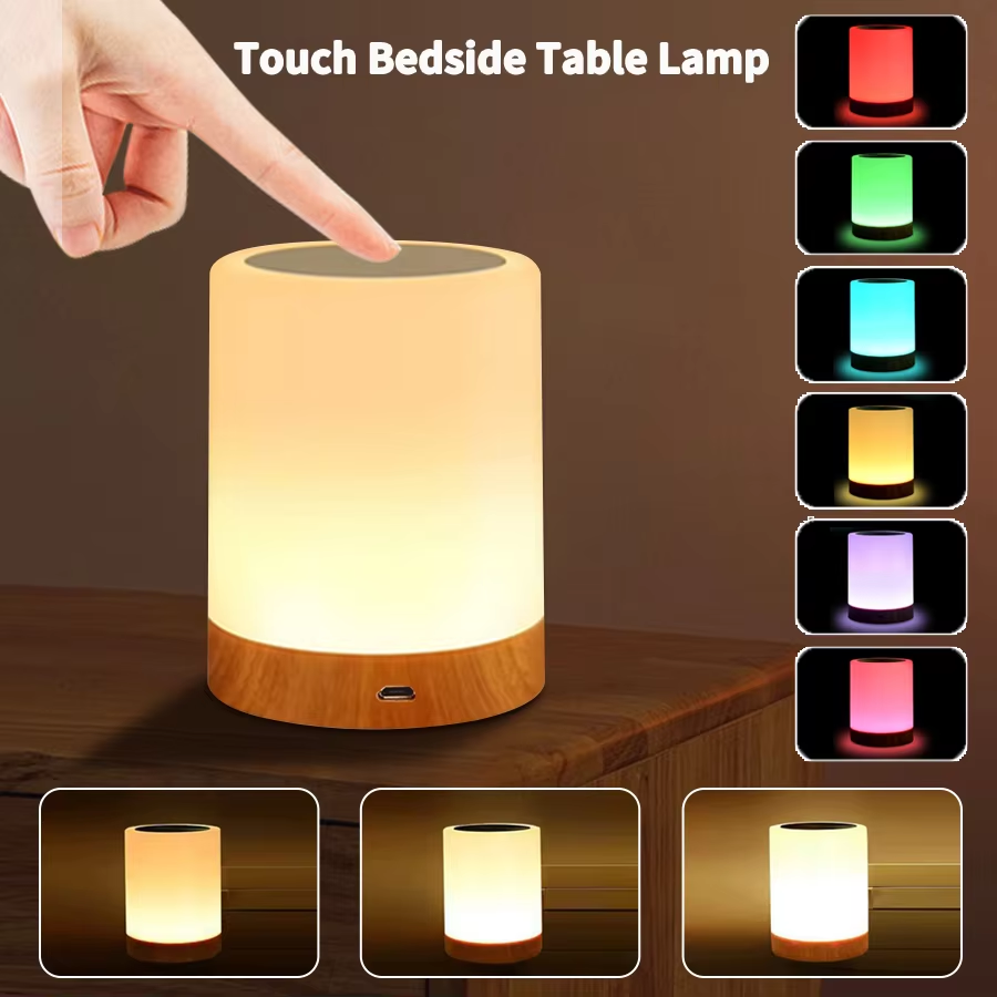 USB Rechargeable Night Light – Touch Sensor LED Desk Lamp, Dimmable & 7 Color Changing