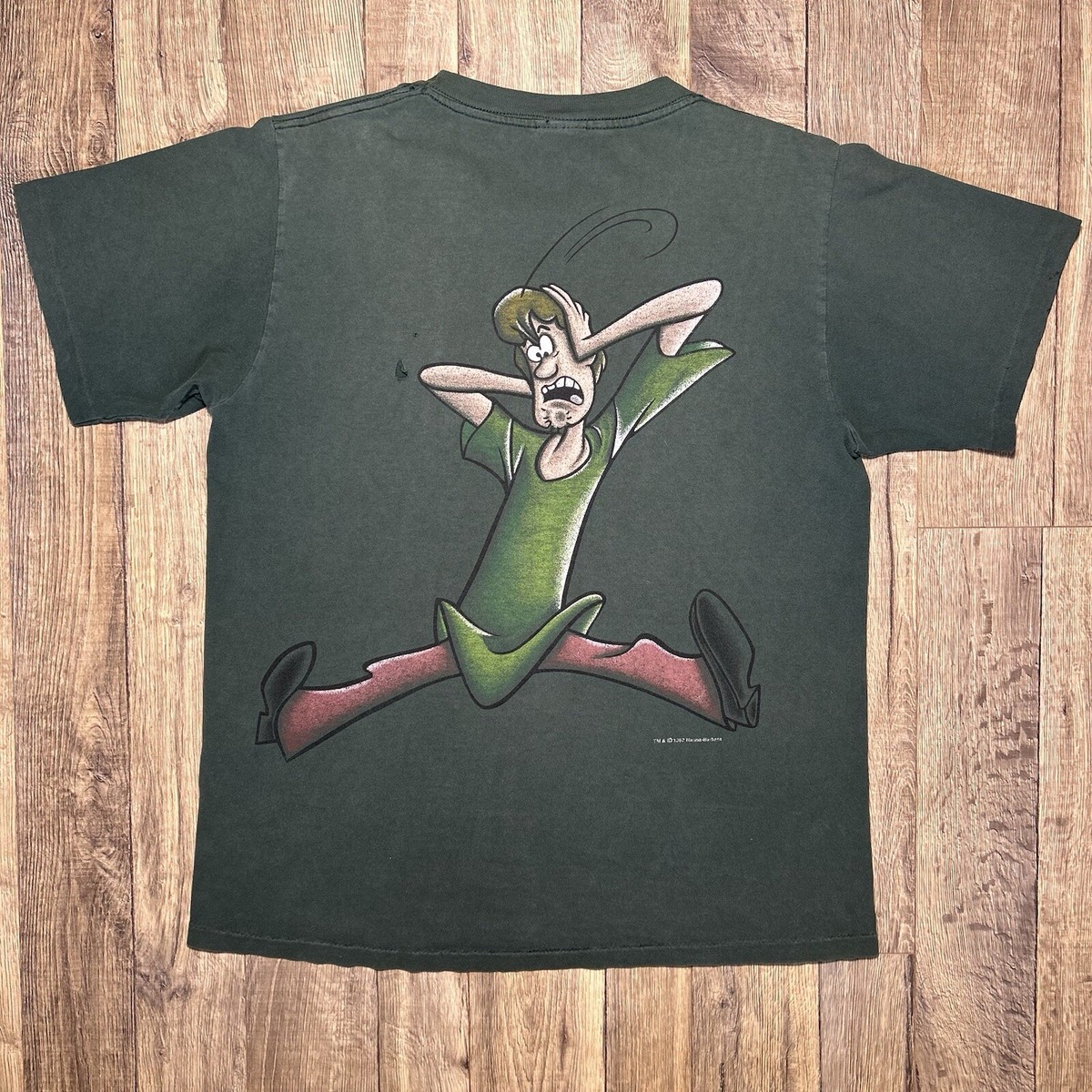 レディースファッション Scooby-Doo Shaggy Zoinks Premium T-Shirt Scooby Doo and Shaggy Mystery Inc Men's Black Graphic Tee