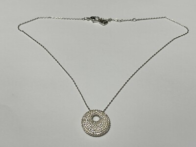 SWAROVSKI Crystal Open Round Disc Circle Pendant Adjustable