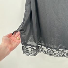 Vtg Dolores For Poirette Lingerie Underwire 34D Black Lace Union USA Slip Dress