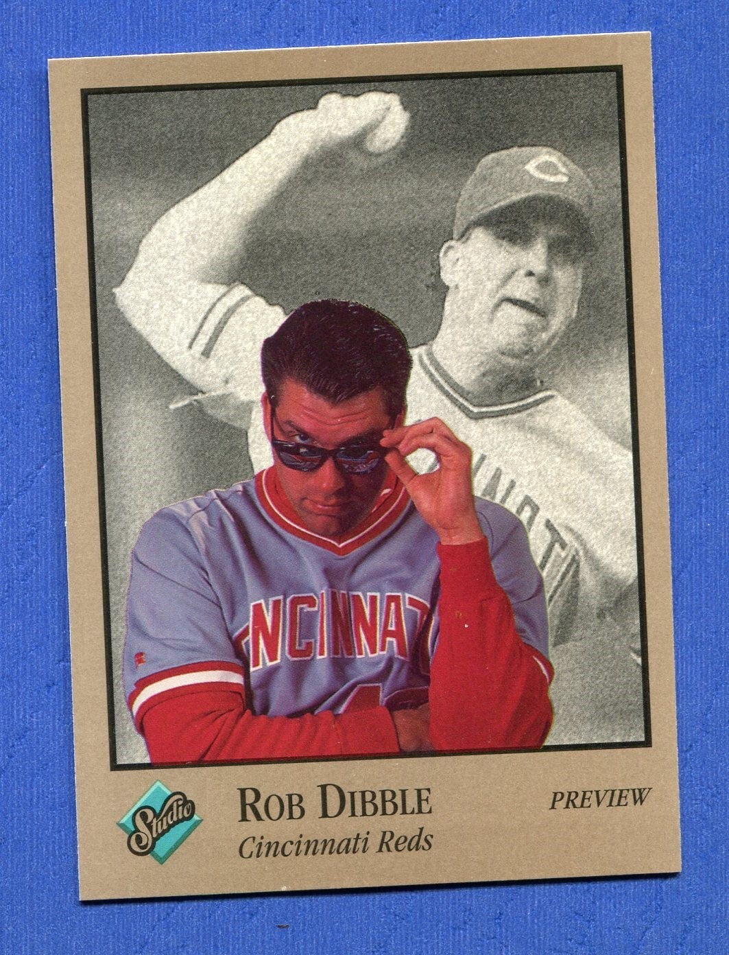 1992 Leaf Studio Preview Card ROB DIBBLE Cincinnati Reds
