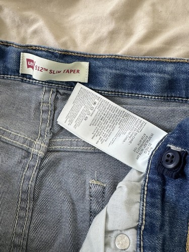 Levis 512 Slim Taper Stretch Eco Performance Denim Blue Jeans Sin City Men 30x32 - Picture 10 of 13