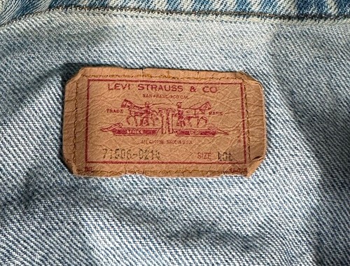 Vintage 80's Levis Faded Blue Denim Button Up Jean Jacket Men's Large USA Made - Picture 6 of 8
