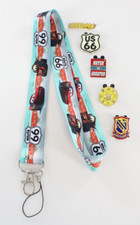 Disney Cars Lanyard "Lighting McQueen" Keychain with 5 Trading Pins Starter Set