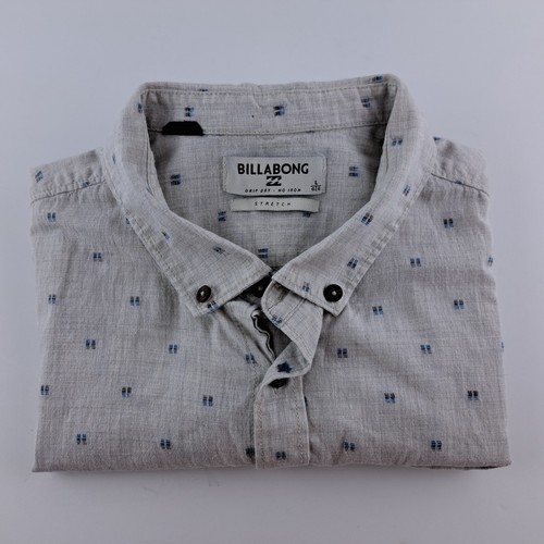 Billabong Shirt Mens large Ivory Drip Dry No-Iron Stretch Button Down S/S Pocket - Picture 19 of 19